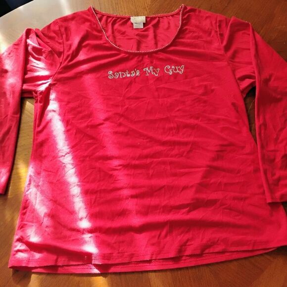 "Santa Is My Guy" Pullover ToP - Size: XL         0961 - Picture 1 of 4